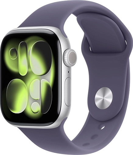 Apple Watch Series 11 46 мм, серебристый, ремешок цвета «фиолетовый туман», размер M/L